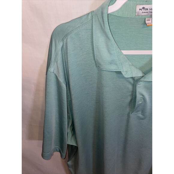 Peter Millar Polo Golf Shirt Men’s Size 2XL Blue Short Sleeve Missing Button - Picture 5 of 12